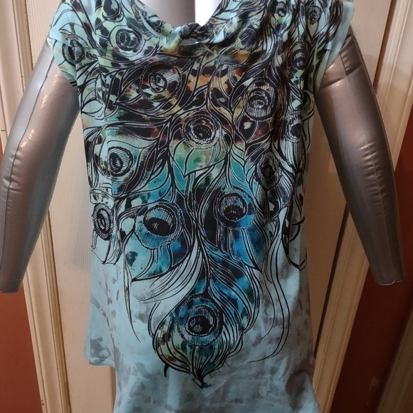 New Directions Woman's Size large short sleeve blouse shirt top - Picture 4 of 5